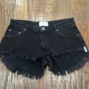 One Teaspoon Bonita black denim shorts size 28